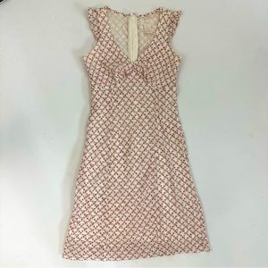 Frenchi Floral Ruffle Sleeve V-Neck Mini Dress Ivory & Pink Size XS